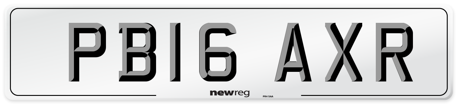 PB16 AXR Number Plate from New Reg